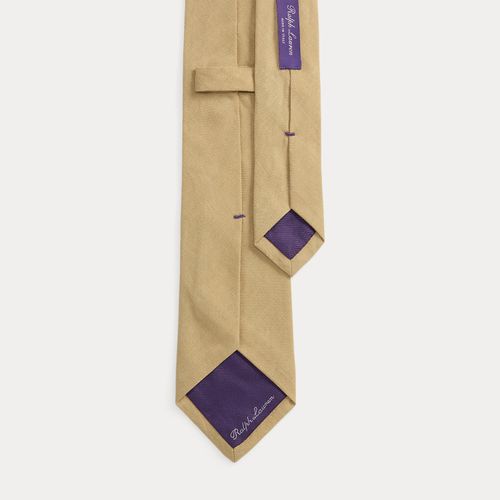 Cravate en soie et lin - Purple Label - Modalova