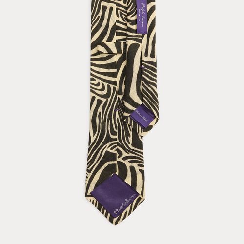 Cravate en lin à motif zèbre - Purple Label - Modalova