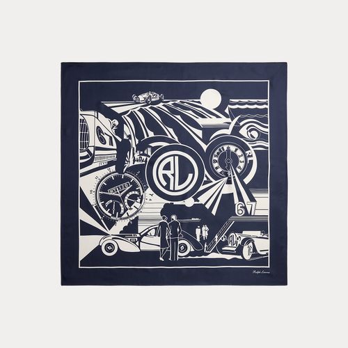 Carré à motif automobile en soie - Purple Label - Modalova