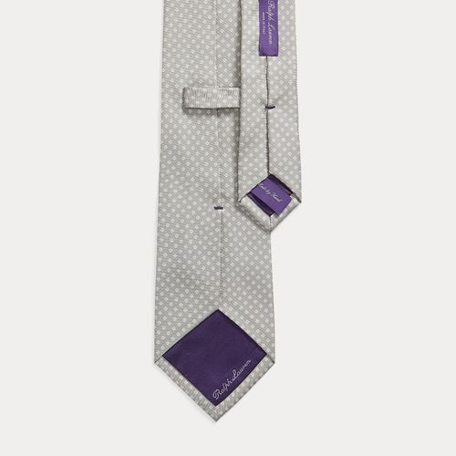 Cravate à motif losange en soie - Purple Label - Modalova