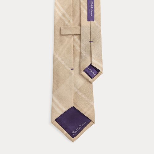 Cravate écossaise cachemire et soie - Purple Label - Modalova