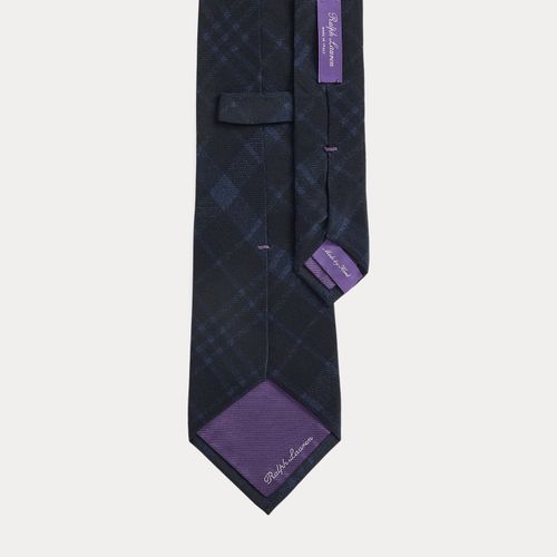 Cravate en sergé de soie écossaise - Purple Label - Modalova