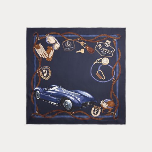 Carré à motif automobile en soie - Purple Label - Modalova