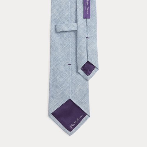 Cravate en lin mélangé délavé - Purple Label - Modalova