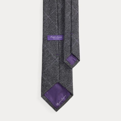 Cravate pied-de-poule laine et cachemire - Purple Label - Modalova