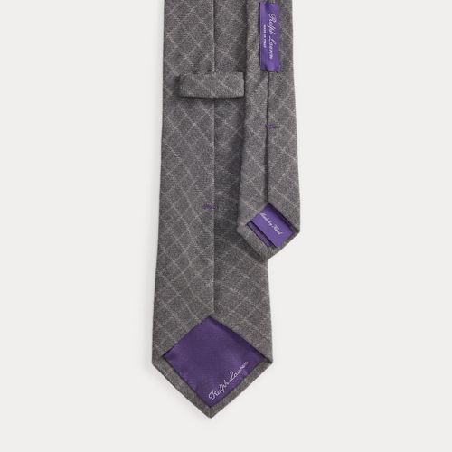 Cravate à motif tattersall en flanelle - Purple Label - Modalova