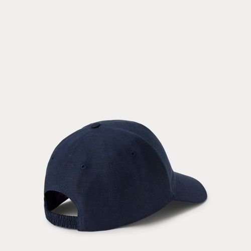 Casquette à monogramme en soie et lin - Purple Label - Modalova