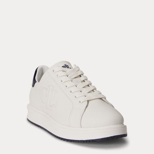 Baskets Ainsley en cuir lisse et froissé - Lauren - Modalova