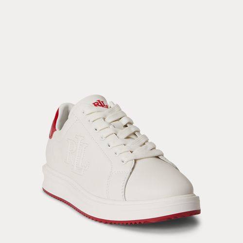 Baskets Ainsley en cuir lisse et froissé - Lauren - Modalova