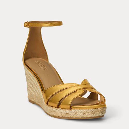 Espadrille Nellie cuir nappa métallisé - Lauren - Modalova