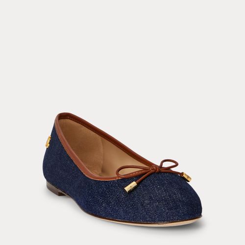 Ballerines en denim et cuir Jayna - Lauren - Modalova