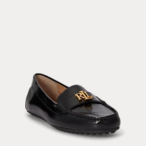 Mocassins cuir verni froissé Barnsbury - Lauren - Modalova