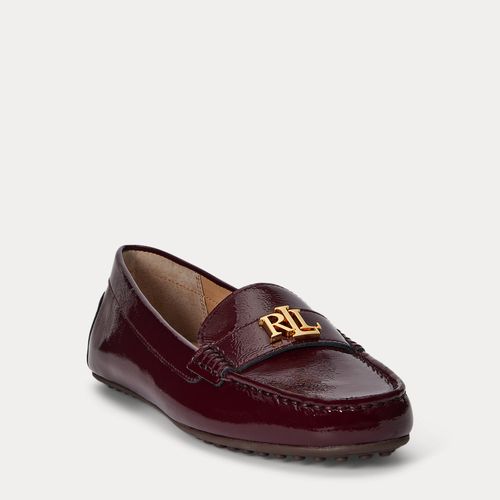 Mocassins cuir verni froissé Barnsbury - Lauren - Modalova