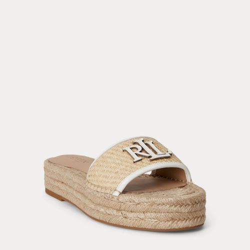 Espadrilles Polly en raphia bordé cuir - Lauren - Modalova