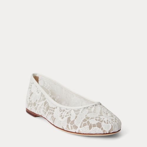 Ballerines Jayna dentelle crochetée cuir - Lauren - Modalova