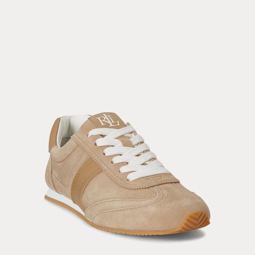 Baskets basses Dani en daim et cuir - Lauren - Modalova