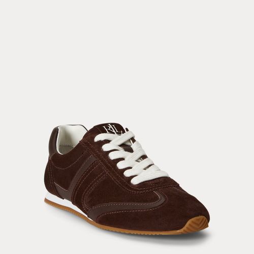 Baskets basses Dani en daim et cuir - Lauren - Modalova
