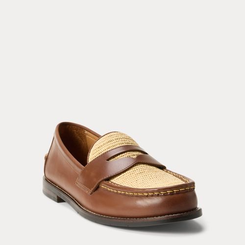 Mocassins Alston en cuir bordé de raphia - Polo Ralph Lauren - Modalova