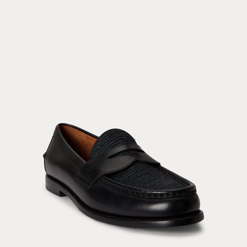 Mocassins Alston en cuir bordé de raphia - Polo Ralph Lauren - Modalova