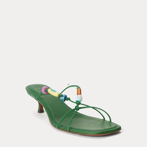 Sandales à talon perlées en cuir - Polo Ralph Lauren - Modalova