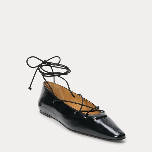 Ballerines à bout pointu et lacets cuir - Polo Ralph Lauren - Modalova