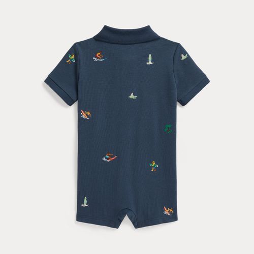Combishort Polo brodé en coton piqué - Ralph Lauren - Modalova