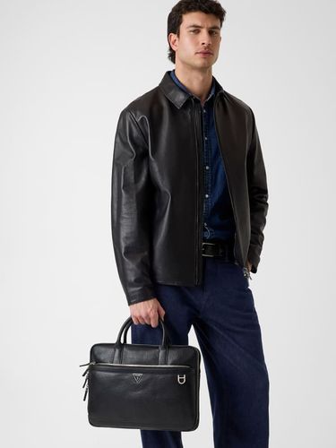 Sac En Cuir Véritable Monaco - Guess - Modalova