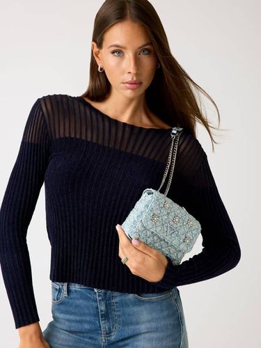 Sac À Bandoulière Everlee Tweed - Guess - Modalova