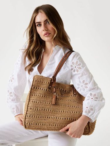 Sac Cabas Irene En Raphia - Guess - Modalova