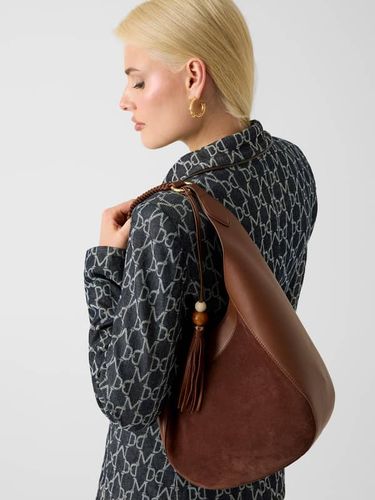 Sac Hobo Nina En Cuir Véritable - Guess - Modalova
