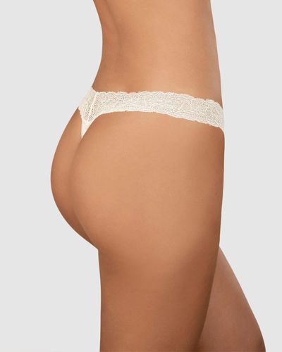 Soutien-gorge brésilien avec dentelle à la taille et tissu lisse - Leonisa - Modalova