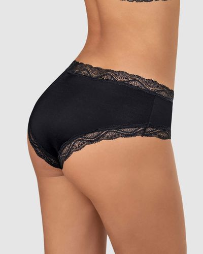 Collant taille mi-haute en tissu uni et dentelle - Leonisa - Modalova