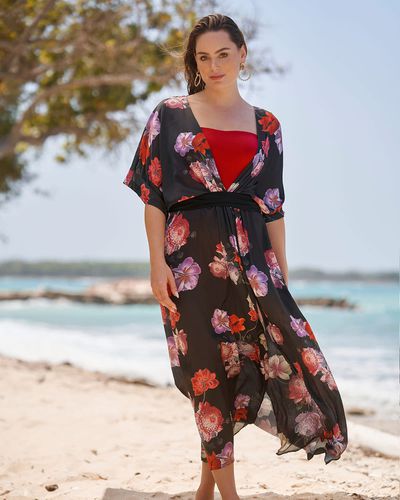Kimono multifonctionnel imprimé avec ceinture réglable - Leonisa - Modalova