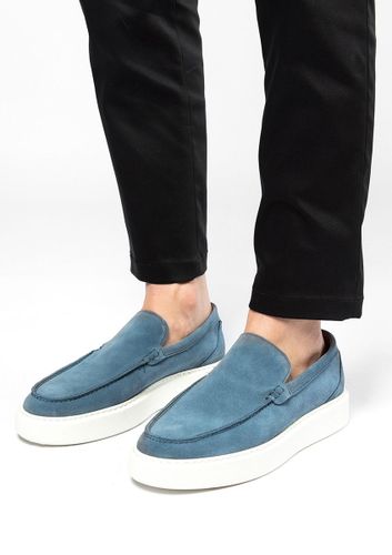 Mocassins en daim avec semelle - bleu - Sacha - Modalova