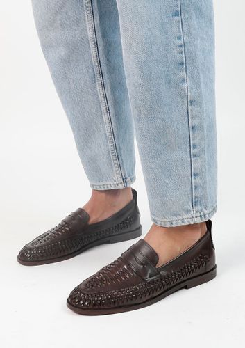 Mocassins tressés en cuir - marron - Sacha - Modalova