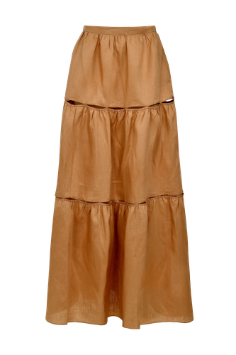 Campesina 100% Linen Skirt - Miel - Francesca Miranda - Modalova