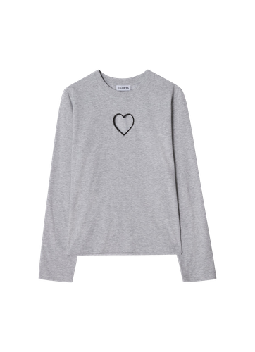 Heart Long Sleeve T-shirt Grey - CLOEYS - Modalova