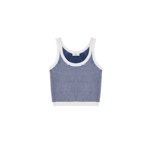 WOOL STRIPED U-NECK TANK TOP - M - Knitwear - CRUSH Collection - Modalova