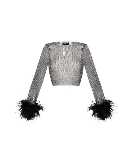 Sparkle Feathers Crop Top - Santa Brands - Modalova