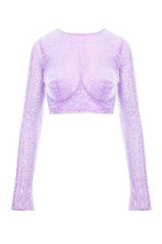 Sequins Crop Top - Aureliana - Modalova