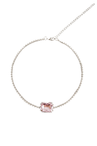 Luna Crystal Pink Necklace - THE GALA - Modalova