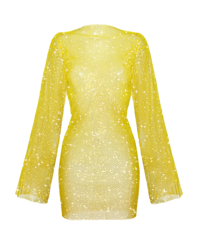 Yellow Diamond Mini Dress - Santa Brands - Modalova