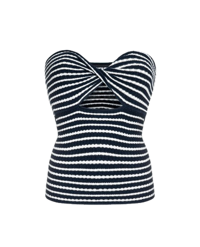 CREAM STRIPED TOP - BENU Studio - Modalova