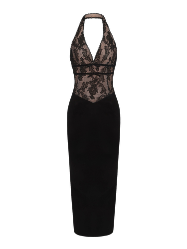 Matilda Velvet Dress (Black) - Nana Jacqueline - Modalova