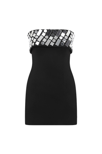 Poly - Strapless Mini Dress With Hand Stitched Mirrors - ILA - Modalova