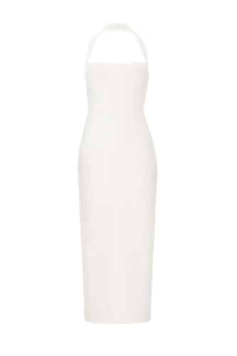 Zoa White Bustier Midi Dress - Lora Istanbul - Modalova