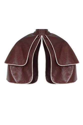 Brown Leather Cape - F.ILKK - Modalova