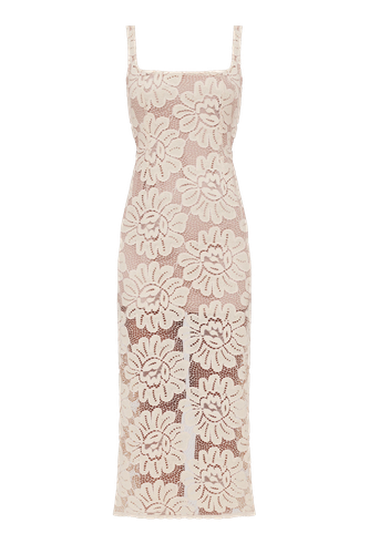 OTILIA Pastel Lace Dress The Square Scoop Neckline Midi Dress - UNDRESS - Modalova