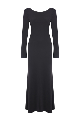 Irıs Jersey Long Dress With Open Back - Nazli Ceren - Modalova