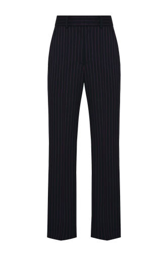 Straight Leg Pinstripe Trousers - Maria Kokhia - Modalova